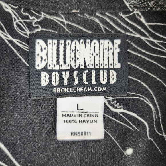 Billionaire Boys Club Shirt Men Large Multi Deep Space Woven Rayon S/S Button Up - Picture 3 of 7